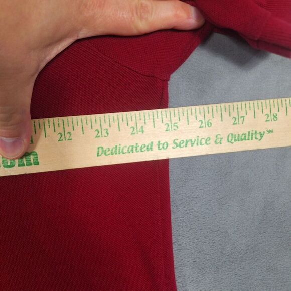 Lacoste Polo Shirt Mens size 7 Red Short Sleeve Knit - Picture 5 of 7